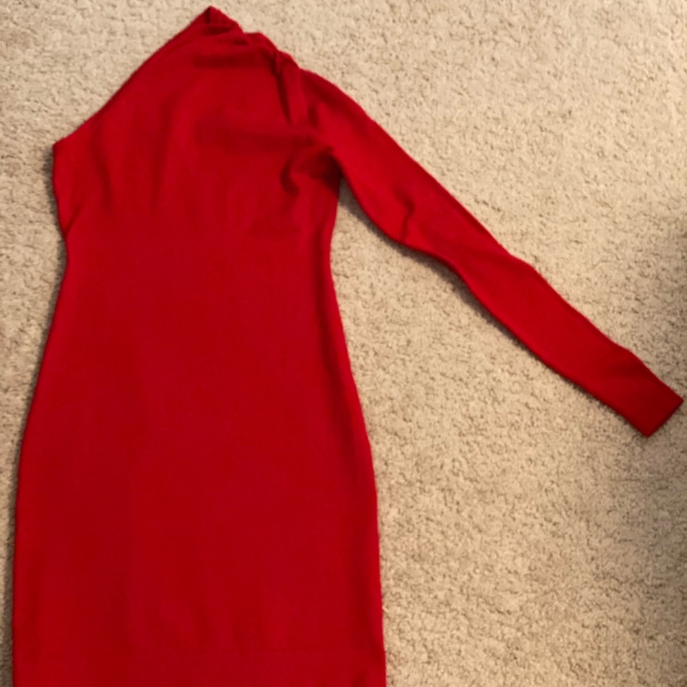 Red Victoria’s Secret dress, perfect for holidays